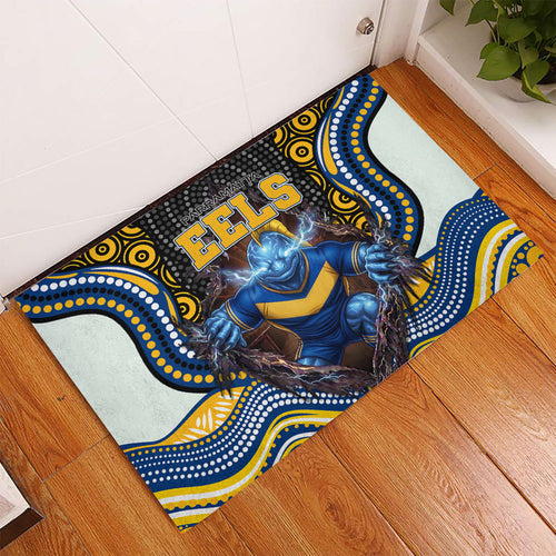 Parramatta Eels Rubber Doormat The Scream of Lightning Eyes - Indigenous Dot Ripping Effect