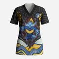 Parramatta Eels Scrub Top The Scream of Lightning Eyes - Indigenous Dot Ripping Effect