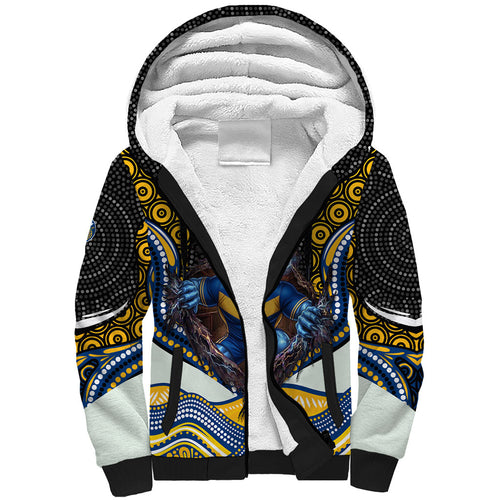 Parramatta Eels Sherpa Hoodie The Scream of Lightning Eyes - Indigenous Dot Ripping Effect