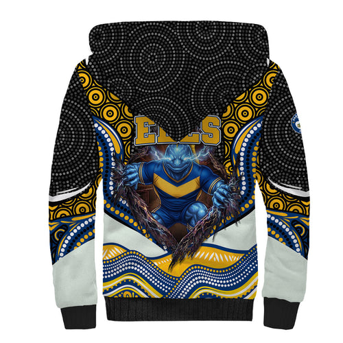 Parramatta Eels Sherpa Hoodie The Scream of Lightning Eyes - Indigenous Dot Ripping Effect