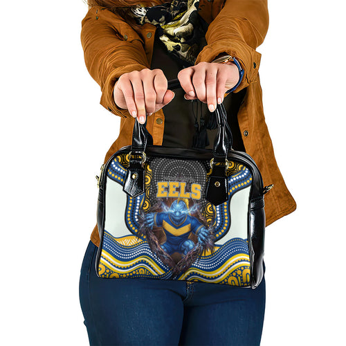 Parramatta Eels Shoulder Handbag The Scream of Lightning Eyes - Indigenous Dot Ripping Effect