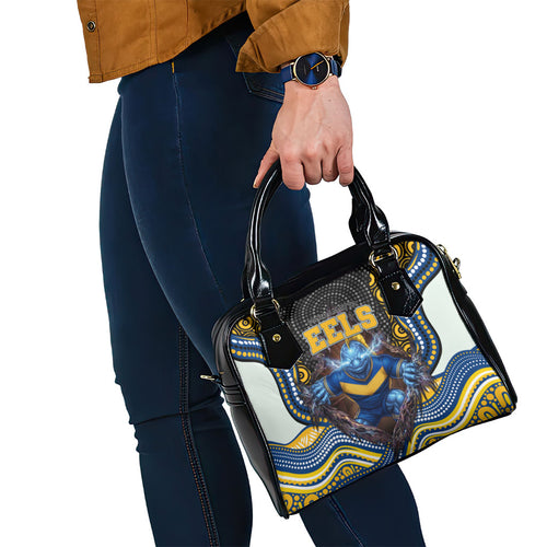 Parramatta Eels Shoulder Handbag The Scream of Lightning Eyes - Indigenous Dot Ripping Effect