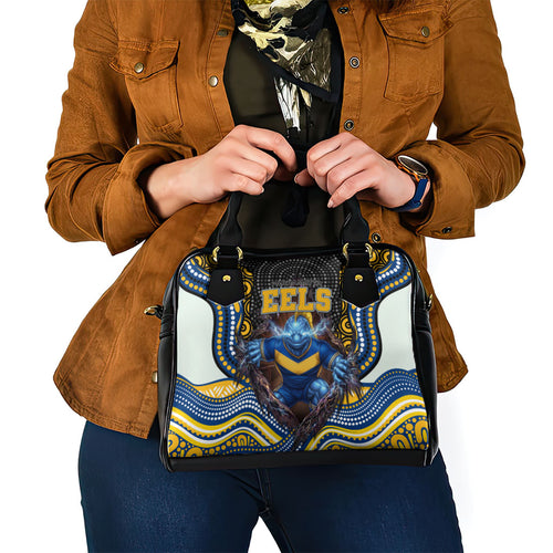 Parramatta Eels Shoulder Handbag The Scream of Lightning Eyes - Indigenous Dot Ripping Effect