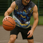 Parramatta Eels Sleeveless Hoodie The Scream of Lightning Eyes - Indigenous Dot Ripping Effect