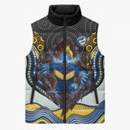 Parramatta Eels Sleeveless Puffer Jacket The Scream of Lightning Eyes - Indigenous Dot Ripping Effect