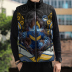 Parramatta Eels Sleeveless Puffer Jacket The Scream of Lightning Eyes - Indigenous Dot Ripping Effect