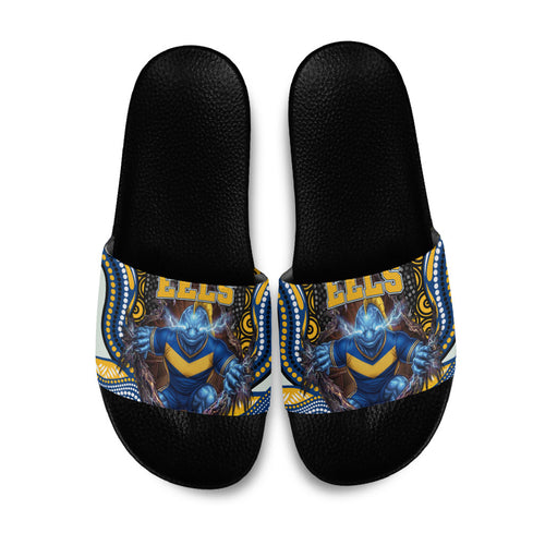 Parramatta Eels Slide Sandals The Scream of Lightning Eyes - Indigenous Dot Ripping Effect