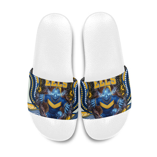 Parramatta Eels Slide Sandals The Scream of Lightning Eyes - Indigenous Dot Ripping Effect