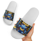 Parramatta Eels Slide Sandals The Scream of Lightning Eyes - Indigenous Dot Ripping Effect