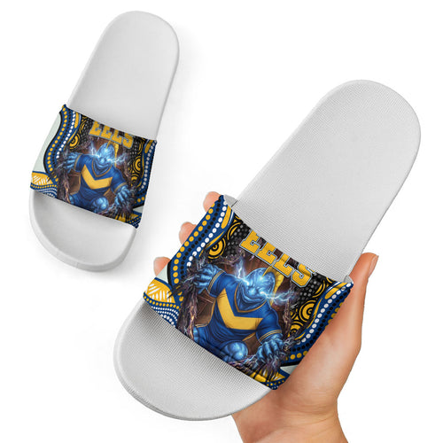 Parramatta Eels Slide Sandals The Scream of Lightning Eyes - Indigenous Dot Ripping Effect