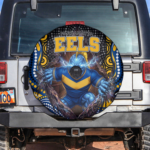 Parramatta Eels Spare Tire Cover The Scream of Lightning Eyes - Indigenous Dot Ripping Effect