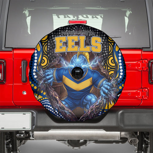 Parramatta Eels Spare Tire Cover The Scream of Lightning Eyes - Indigenous Dot Ripping Effect