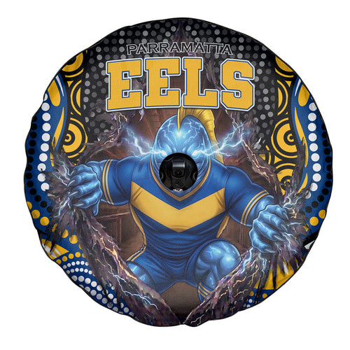 Parramatta Eels Spare Tire Cover The Scream of Lightning Eyes - Indigenous Dot Ripping Effect