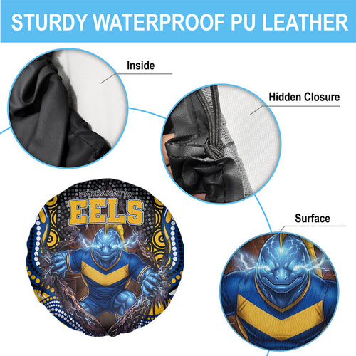 Parramatta Eels Spare Tire Cover The Scream of Lightning Eyes - Indigenous Dot Ripping Effect