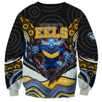 Parramatta Eels Sweatshirt The Scream of Lightning Eyes - Indigenous Dot Ripping Effect