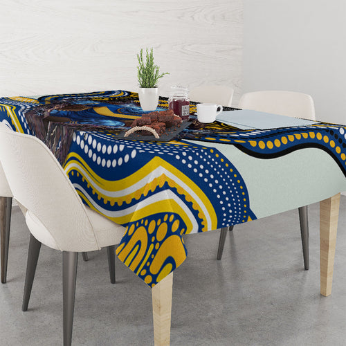 Parramatta Eels Tablecloth The Scream of Lightning Eyes - Indigenous Dot Ripping Effect