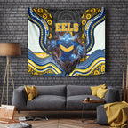 Parramatta Eels Tapestry The Scream of Lightning Eyes - Indigenous Dot Ripping Effect