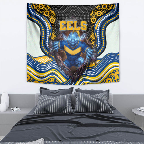 Parramatta Eels Tapestry The Scream of Lightning Eyes - Indigenous Dot Ripping Effect
