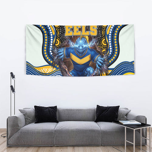 Parramatta Eels Tapestry The Scream of Lightning Eyes - Indigenous Dot Ripping Effect