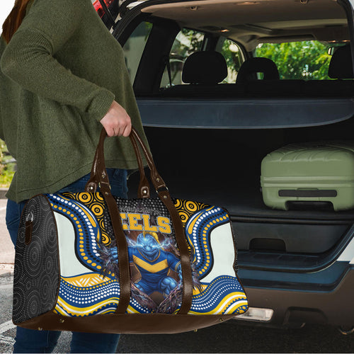 Parramatta Eels Travel Bag The Scream of Lightning Eyes - Indigenous Dot Ripping Effect