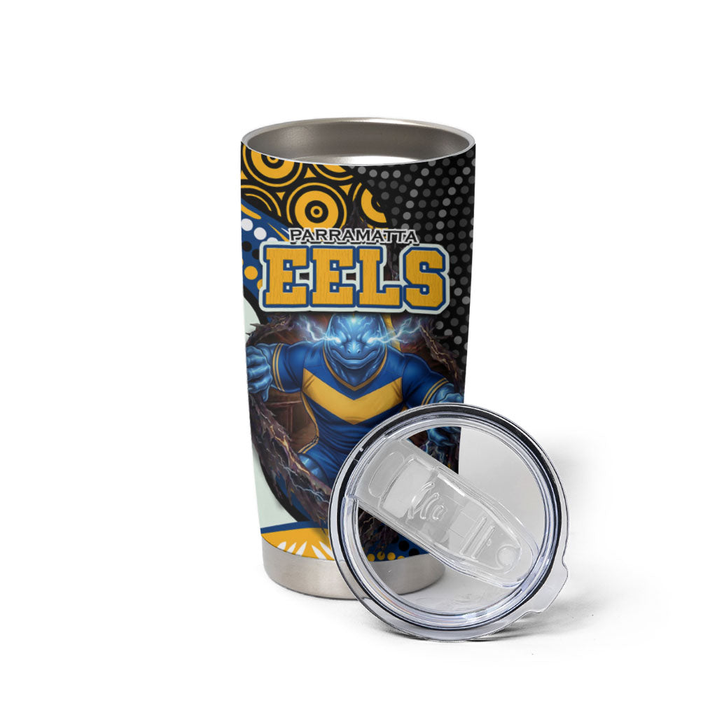 Parramatta Eels Tumbler Cup The Scream of Lightning Eyes - Indigenous Dot Ripping Effect