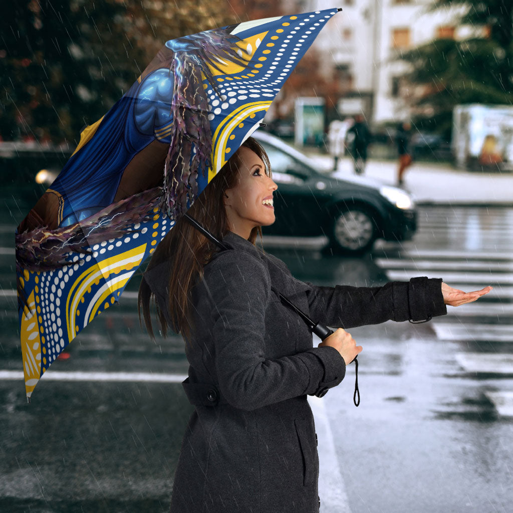 Parramatta Eels Umbrella The Scream of Lightning Eyes - Indigenous Dot Ripping Effect