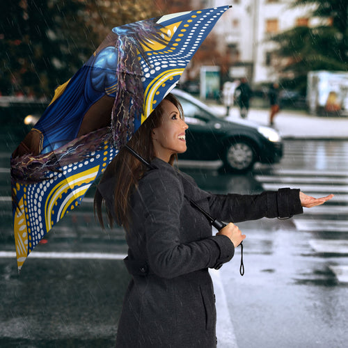 Parramatta Eels Umbrella The Scream of Lightning Eyes - Indigenous Dot Ripping Effect