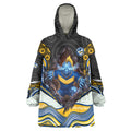 Parramatta Eels Wearable Blanket Hoodie The Scream of Lightning Eyes - Indigenous Dot Ripping Effect
