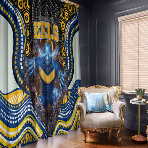 Parramatta Eels Window Curtain The Scream of Lightning Eyes - Indigenous Dot Ripping Effect
