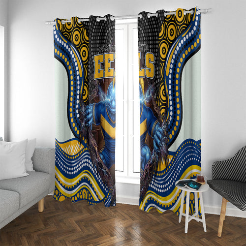 Parramatta Eels Window Curtain The Scream of Lightning Eyes - Indigenous Dot Ripping Effect