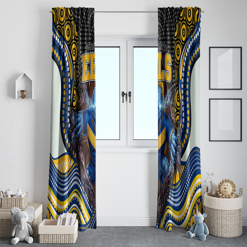 Parramatta Eels Window Curtain The Scream of Lightning Eyes - Indigenous Dot Ripping Effect
