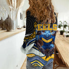 Parramatta Eels Women Casual Shirt The Scream of Lightning Eyes - Indigenous Dot Ripping Effect