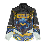 Parramatta Eels Women Casual Shirt The Scream of Lightning Eyes - Indigenous Dot Ripping Effect