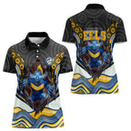 Parramatta Eels Women Polo Shirt The Scream of Lightning Eyes - Indigenous Dot Ripping Effect