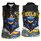 Parramatta Eels Women Sleeveless Polo Shirt The Scream of Lightning Eyes - Indigenous Dot Ripping Effect