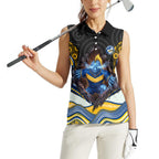Parramatta Eels Women Sleeveless Polo Shirt The Scream of Lightning Eyes - Indigenous Dot Ripping Effect