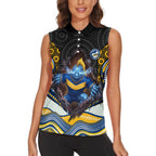 Parramatta Eels Women Sleeveless Polo Shirt The Scream of Lightning Eyes - Indigenous Dot Ripping Effect