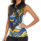 Parramatta Eels Women Sleeveless Polo Shirt The Scream of Lightning Eyes - Indigenous Dot Ripping Effect