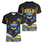Parramatta Eels Women V-Neck T-Shirt The Scream of Lightning Eyes - Indigenous Dot Ripping Effect
