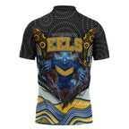 Parramatta Eels Zipper Polo Shirt The Scream of Lightning Eyes - Indigenous Dot Ripping Effect