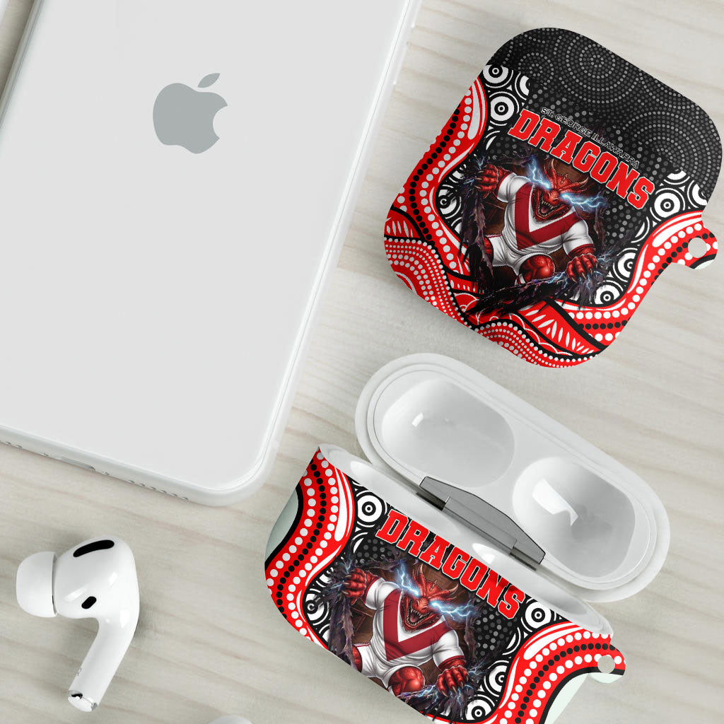 St George Illawarra Dragons AirPods Case The Scream of Lightning Eyes - Indigenous Dot Ripping Effect