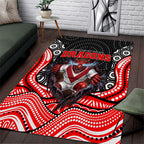 St George Illawarra Dragons Area Rug The Scream of Lightning Eyes - Indigenous Dot Ripping Effect