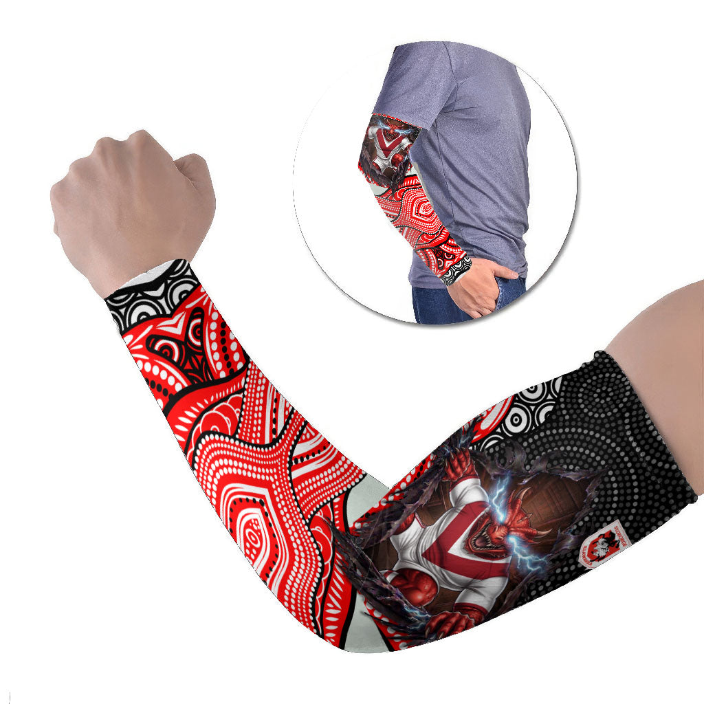 St George Illawarra Dragons Arm Sleeves The Scream of Lightning Eyes - Indigenous Dot Ripping Effect