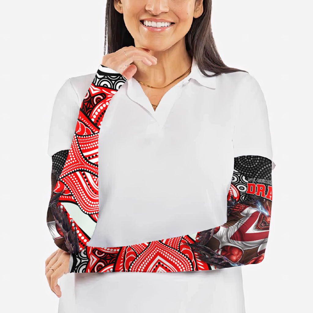 St George Illawarra Dragons Arm Sleeves The Scream of Lightning Eyes - Indigenous Dot Ripping Effect