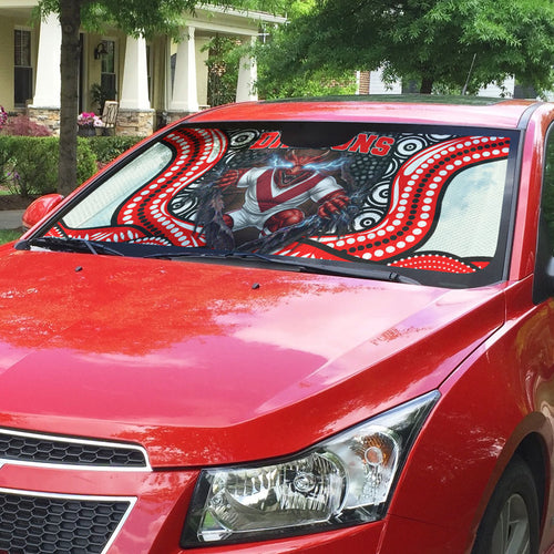 St George Illawarra Dragons Auto Sun Shade The Scream of Lightning Eyes - Indigenous Dot Ripping Effect