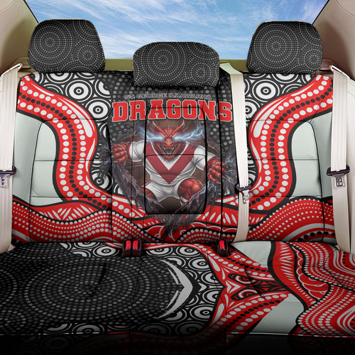 St George Illawarra Dragons Back Car Seat Cover The Scream of Lightning Eyes - Indigenous Dot Ripping Effect