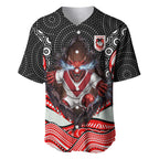 St George Illawarra Dragons Baseball Jersey The Scream of Lightning Eyes - Indigenous Dot Ripping Effect