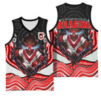 St George Illawarra Dragons Basketball Jersey The Scream of Lightning Eyes - Indigenous Dot Ripping Effect