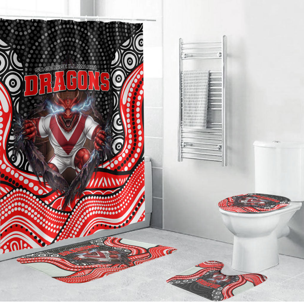 St George Illawarra Dragons Bathroom Set The Scream of Lightning Eyes - Indigenous Dot Ripping Effect