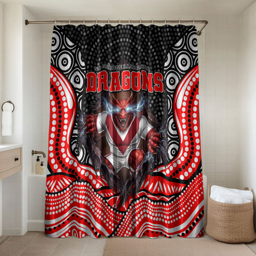 St George Illawarra Dragons Bathroom Set The Scream of Lightning Eyes - Indigenous Dot Ripping Effect